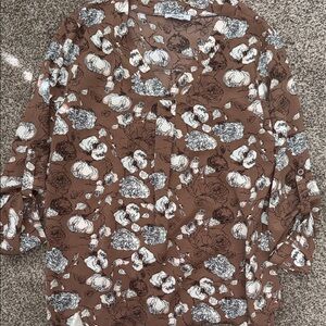 Floral Brown Women's Blouse